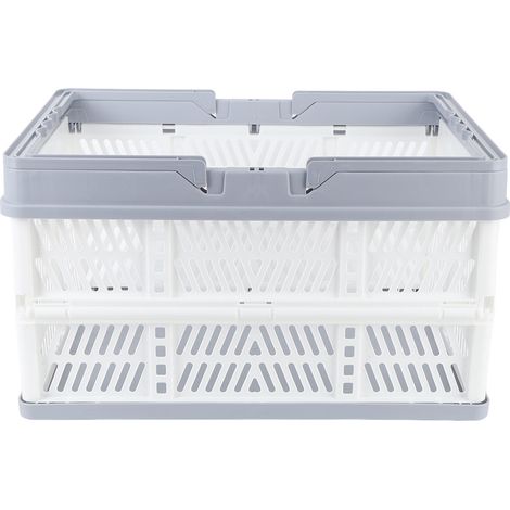 Paniers pliables avec poignées PP, caisses de rangement étanches pour la maison, la cuisine, la chambre à coucher, le bureau, blanc, grande taille