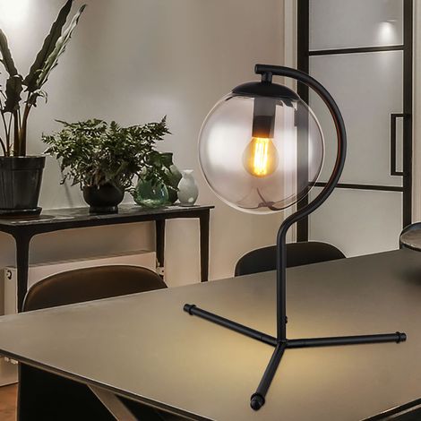 Globo - lampe de table - Porry - noir - verre verre fumé - Ø 35cm (1/4)