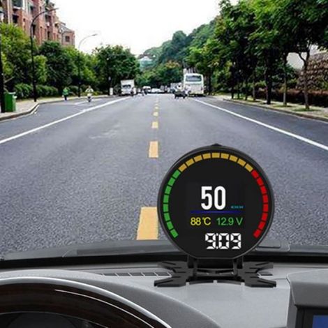 Compteur de vitesse de voiture P15, Affichage tête haute HUD OBD2, Affichage numérique de la température de l (1/4)