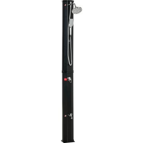 Douche solaire 35L Piscine de camping, noir, 17,5 x 14,5 x 216 cm, pour camping et plein air, format pratique, style moderne et facile à associer
