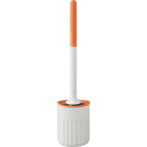 Set de 1 pinceau et support de toilette en silicone - pinceau de toilette mural en silicone,Brosse de toilette sans goutte à goutte avec support moderne - gain de place,Brosse de nettoyage en profonde (1/5)