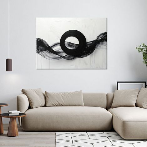 Wandbild Schwarz-weiße moderne Unendlichkeitsform 60x40