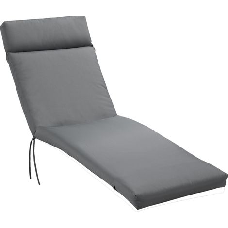 Liegenauflage Liegenpolster Sonnenliege Auflage Gartenliege Polsterauflage Bezug Polyester Dunkelgrau 196 X 55 X 8 Cm