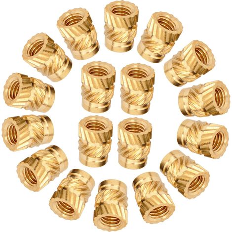 100 écrous à insert en cuivre résistant la chaleur, moletés, couleur (1/5)