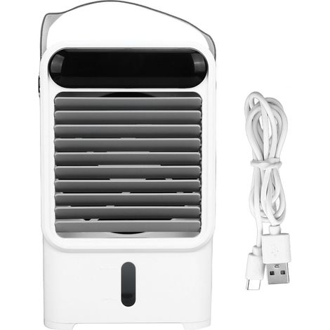 Ventilateur humidificateur USB 500ml, 6W 2A 5V, 3 niveaux réglables, design compact sans fenêtre, rafraîchisseur d'air portable. (1/5)