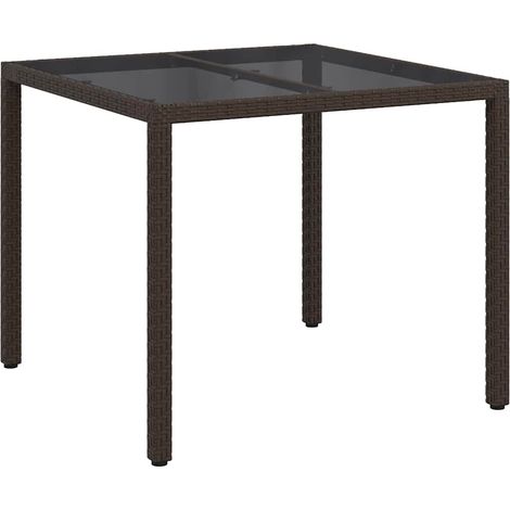Maison Exclusive - Gartentisch Braun 90 x 90 x 75 cm Poly-Rattan