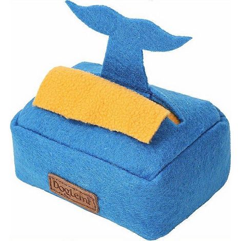 Juguete interactivo con forma de caja de pañuelos para mascotas, 1 unidad. Juguete masticable de peluche con sonido para perros, ideal para la limpieza dental y el entrenamiento. (1/5)