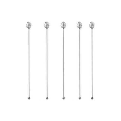 Cuillère à miel en acier inoxydable 304 avec long manche, extracteur de miel, cuillère à mélanger pour thé au lait, café et confiture (1/5)