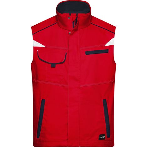 James & Nicholson Funktionelle Weste im sportlichen Look JN850 Gr. 3XL red/navy (1/5)