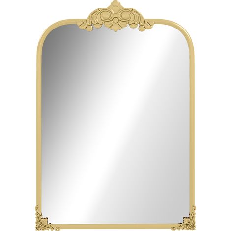 Espejo de pared barroco 60 x 87 cm con marco metálico dorado (1/5)