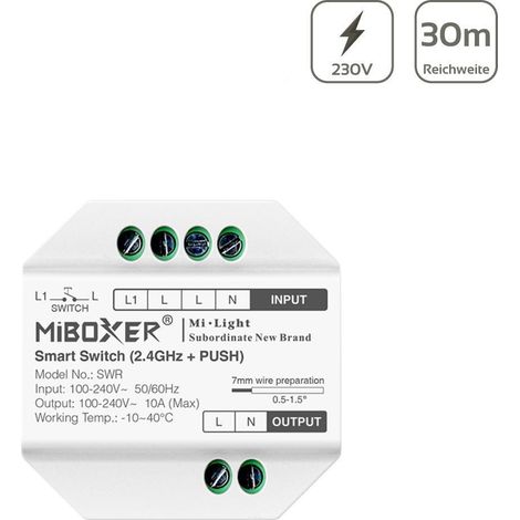 MiBoxer 2.4GHz Funkschalter für Unterputzdosen 10 A SWR (1/3)