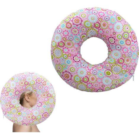 Coussin De Piercing d'oreille, Coussin d'oreille en Donut, Coussin d'oreille avec Trou, Oreiller avec Trou pour Oreille, Oreiller pour Piercing d'oreille, Convient pour La Maison, Le Bureau (1/5)