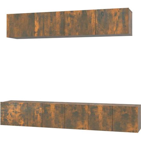 Maison Exclusive - Set di Mobili Porta TV 5 pz Rovere Fumo in Legno Multistrato (1/5)