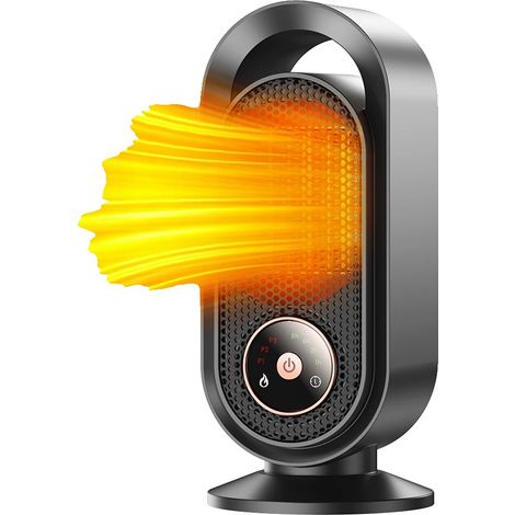 Chauffage Électrique, Puissance 1000W, Contrôle Tactile, noir, UE (1/2)