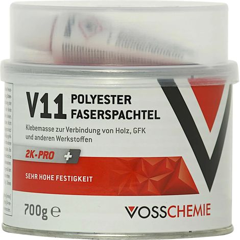 Mastic polyester armé fibre de verre, 700 g, mastic fibre de verre carrosserie, mastic polyester réparation (1/5)
