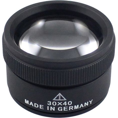 Loupe de bijouterie, grossissement 30x, alliage de zinc/verre, noire (1/5)