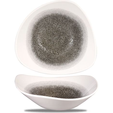 Bol triangulaire noir en quartz Raku - 235mm - Finedine