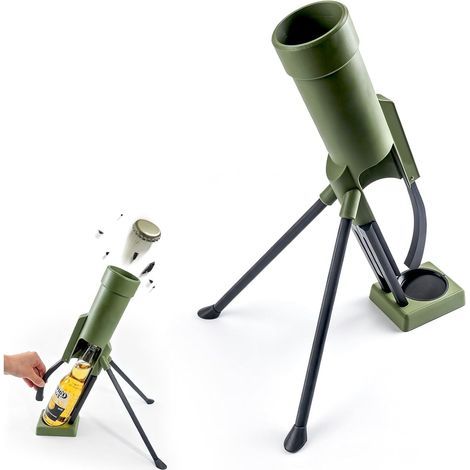 Apribottiglie a mortaio, apribottiglie da birra da 51 mm, apribottiglie divertente a mani libere, lanciatore tattico di tappi, apribottiglie da 330 ml per casa, feste, bar e ufficio.