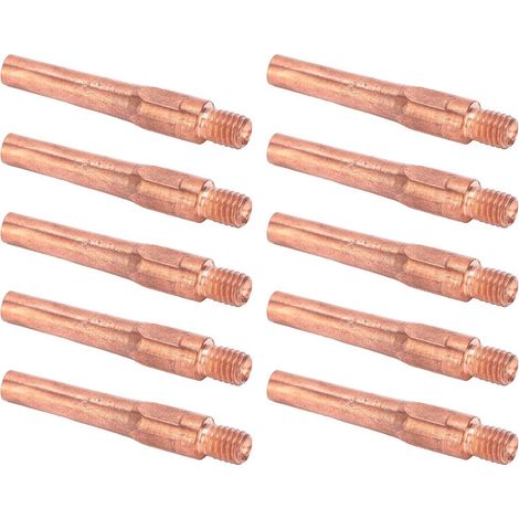 10 Stück Kontaktspitzen M6, leitfähige Düse, Kupferdrahtzufuhr, Schweißpistolenzubehör, 45 x 7,5 x 1,2 mm (1/5)