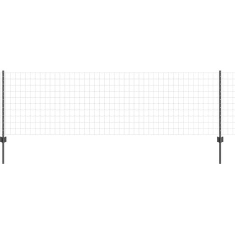 Grillage rouleau,Clôture Euro avec 11 poteaux U Gris 0,8x25 m Acier CFW5189883 (1/2)