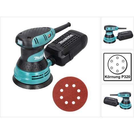 Makita BO 5031 Levigatrice rotorbitale 300 Watt 125 mm + 50x carta abrasiva K320