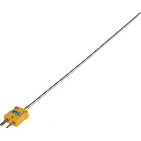 Connecteur type K Ø 3mm, L 250mm, +1100°C max à Fiche mâle miniature ( Prix pour 1 )