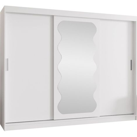 Armario Hartford 578, Blanco, 200x250x62cm, Puertas de armario: Correderas, Número de estantes: 5