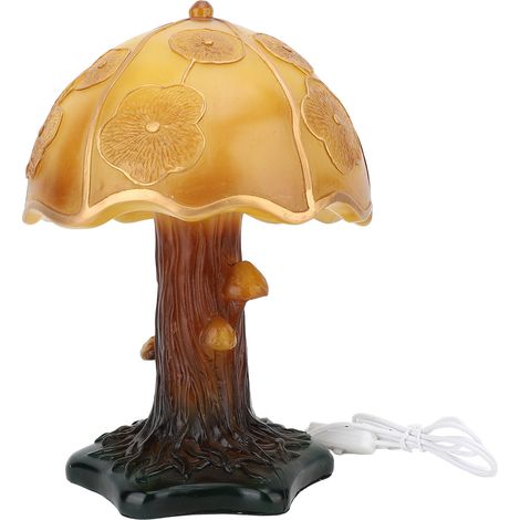 Lampe de table champignon en résine, lampe de chevet décorative, peinture rétro pour chambre à coucher, salon, hauteur L 27 cm (1/5)