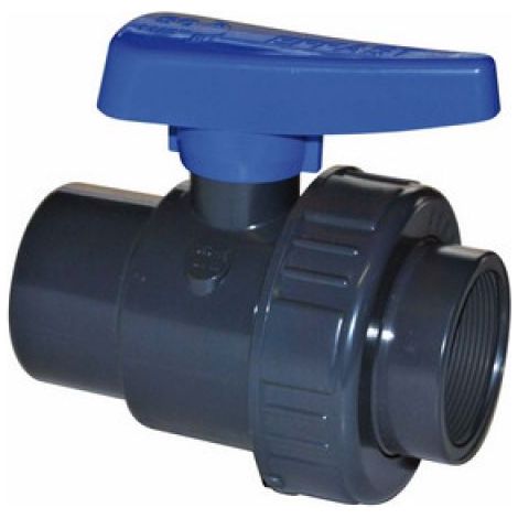VALVOLA A SFERA MONOGHIERA IN PVC CON FILETTO FF 2&quot1/2