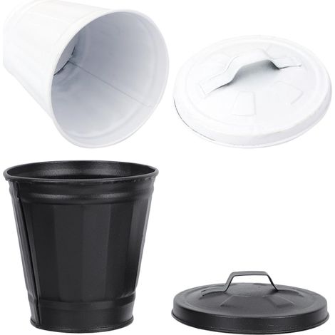 Stück Kleiner Desktop Papierkorb aus Verzinktem Eisen Runde