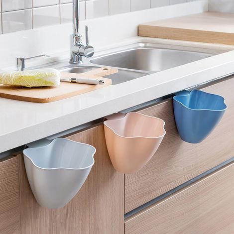 Corbeille suspendue pour porte de meuble de cuisine, poubelle de rangement pour salle de bain et cuisine, accroche conteneur à déchets, petit panier mural.