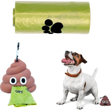 1 pcs distributeur de tabourets, 1 Rouleaux Sacs de Caca de Chien, Sac a Crottes Chien, léger parfum de citron Parfumés, étanches,Pour Chiens, Animaux de Compagnie (1/5)