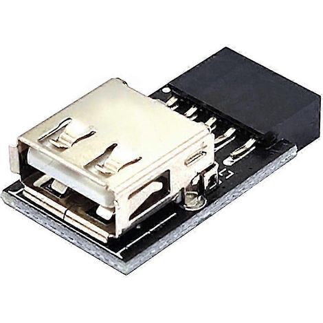 Adaptateur de connecteur USB 9 broches vers 1 port pour cartes mères internes de PC adaptateur 9 broches vers USB 2.0 Type-A femelle. (1/5)