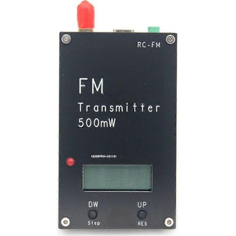 Émetteur FM 2000 m 0,5 W, affichage LED de la fréquence, stéréo numérique 76-108 MHz