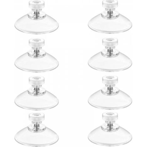 ventouse a visser, 8 Pièces 41mm Ventouses avec Filetage, Extra Fortes PVC Plastique Suspension Rideau Isolant Ventouse (1/5)