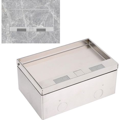 prise de sol encastrée, cachée plate 4000W, 3 16A, boîte en acier inoxydable, kit EU pour maison, hôtel, école (1/5)