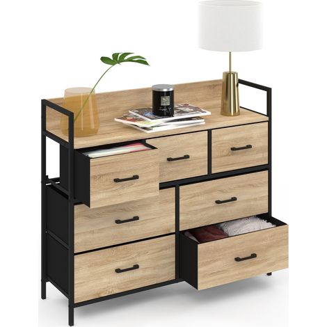 Kommode mit 7 Schubladen aus Stoff UTAH 100 cm Aufbewahrungsmöbel Industriedesign (1/5)