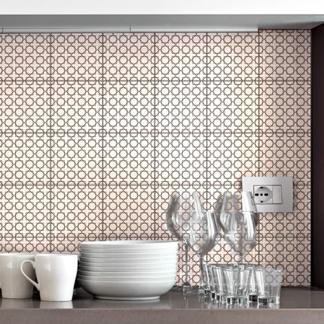 Sticker Mural Carrelage adhésif Cuisine Salle de Bain - 30 STICKERS CARREAUX DE CIMENT ORIENTAL AGADIR - 30stickers10x10cm (1/5)