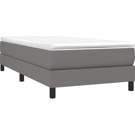 Boxspringbettgestell Dunkelgrau 100x200 cm Stoff vidaXL