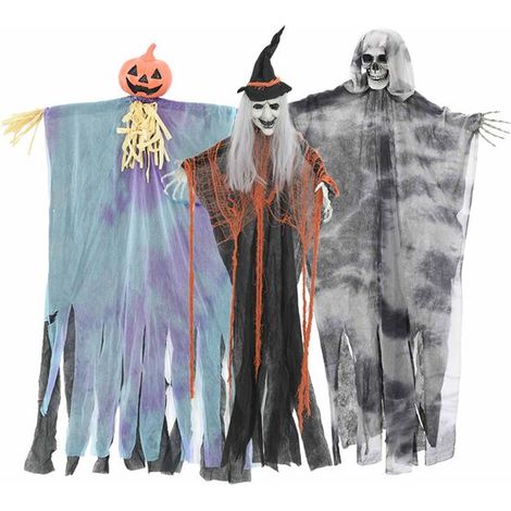 Ensemble de 3 fantômes à suspendre pour Halloween, multicolore, 61 x 97 cm (1/5)