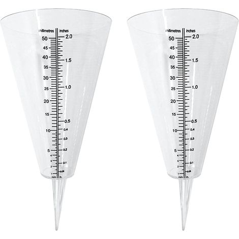 Pluviometre - Conique - 21 5 Cm - Echelle Double Mm Et Pouces - Pour Jardin Balcon Extérieur - Lot De 2 (1/5)