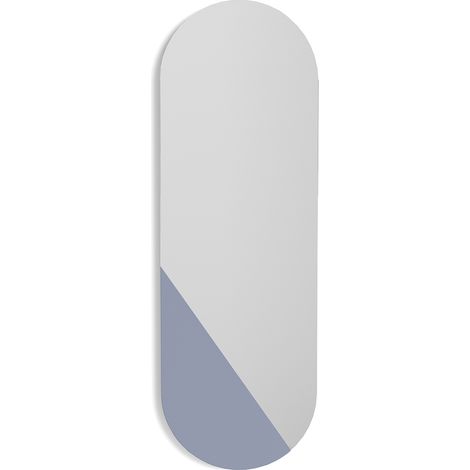 Espejo de pared, de la colección Mixes, fabricado en MDF lacado en color azul. (1/4)
