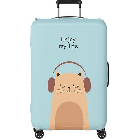 Housse de valise, housse de protection pour valise, housse de protection en spandex pour valise, housse de protection pour valise, housse de coffre lavable, housse de valise XL (Cat, XL) (1/5)