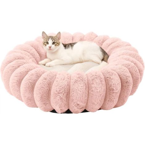 Cuscino morbido a forma di ciambella per gatti, cuccia rotonda lavabile per cani, tappetino per animali domestici rilassante e soffice