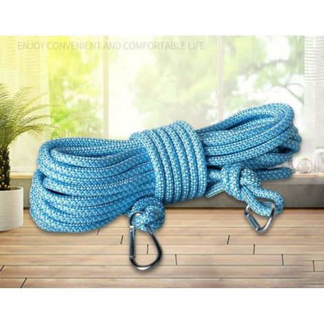 Corde à Linge Polypropylène Corde 6mm10m Corde Indéchirable Bleu Corde Tout Usage pour Bricolage Artisanat, Jardinage (1/3)