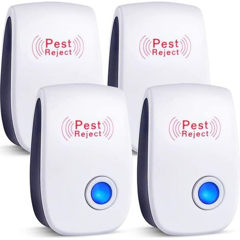 4PCS Répulsif Ultrasonique Antiparasitaire Insectifuge Intérieur Electronic Ultrasonic Pest Repeller pour Rongeurs Insectes Répulsif Ultrason Souris, Rats, Moustiques, Cafards, Araignées FDC (1/5)