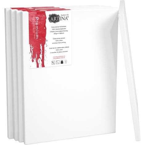 Artina Premium Keilrahmen Leinwand 5er Set 70cm, 50cm