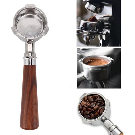 Dreizackiger Edelstahlgriff (51 mm) ohne Sockel, kompatibel mit Donlim/Petrus/Little Bear/NetEase Yanxuan Kaffeemaschinen, Modell A1, Farbe: rotes Sandelholz. (1/5)