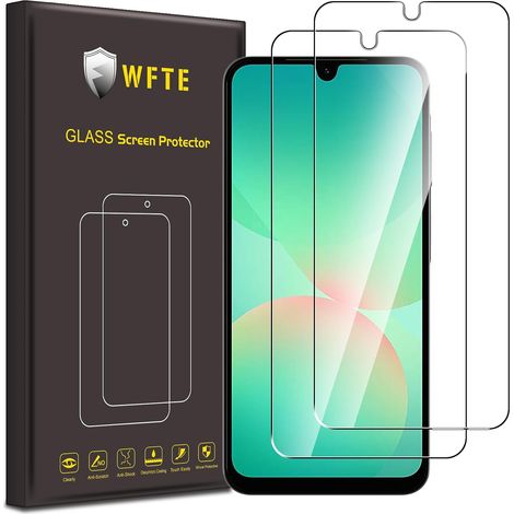 Lot de 2 Verre Trempé pour Samsung Galaxy A26 5G, 0,26mm Film de Protection D'écran avec Haute Transparence à 99%, Anti-trace Protecteur avec Dureté 9H Glass pour Samsung A26 (1/5)