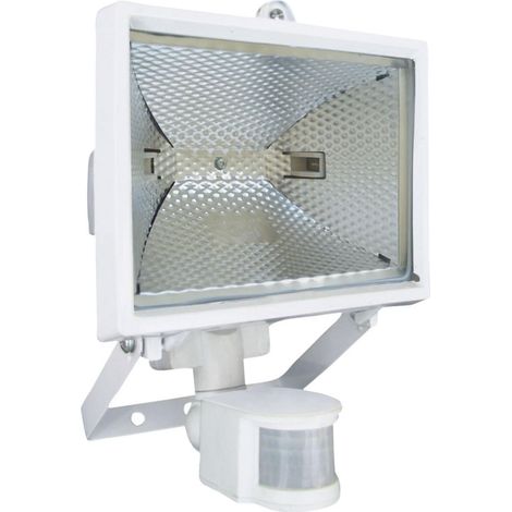 Projecteur à détecteur de mouvement 400W – Métal blanc – IP44 – Angle de détection 360° – Installation sur murs et plafonds – M-E (1/2)